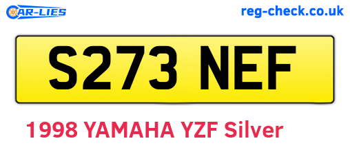 S273NEF are the vehicle registration plates.