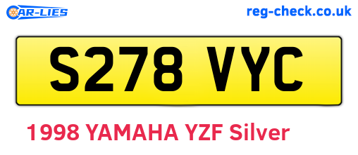 S278VYC are the vehicle registration plates.