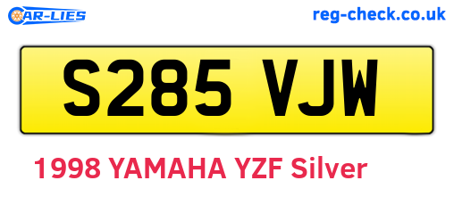 S285VJW are the vehicle registration plates.