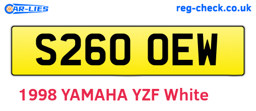 S260OEW are the vehicle registration plates.
