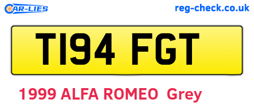 T194FGT are the vehicle registration plates.