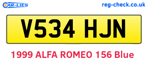 V534HJN are the vehicle registration plates.