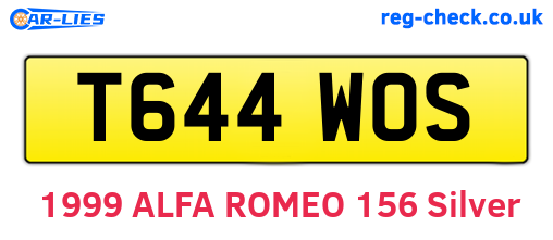 T644WOS are the vehicle registration plates.