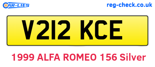 V212KCE are the vehicle registration plates.