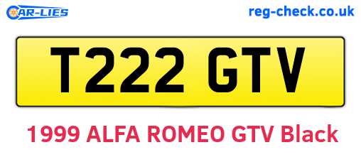 T222GTV are the vehicle registration plates.
