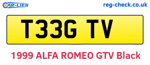 T33GTV are the vehicle registration plates.