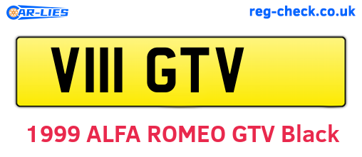 V111GTV are the vehicle registration plates.