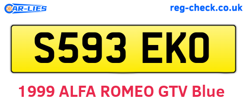 S593EKO are the vehicle registration plates.