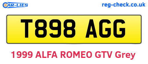 T898AGG are the vehicle registration plates.