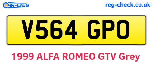 V564GPO are the vehicle registration plates.