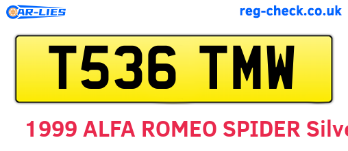 T536TMW are the vehicle registration plates.