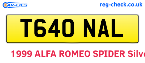 T640NAL are the vehicle registration plates.