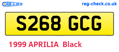 S268GCG are the vehicle registration plates.