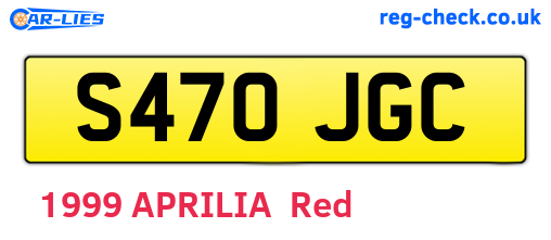 S470JGC are the vehicle registration plates.