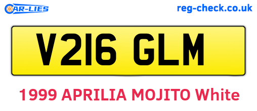 V216GLM are the vehicle registration plates.