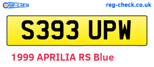 S393UPW are the vehicle registration plates.