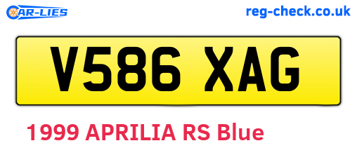 V586XAG are the vehicle registration plates.