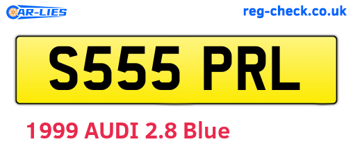 S555PRL are the vehicle registration plates.
