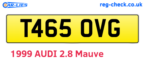 T465OVG are the vehicle registration plates.
