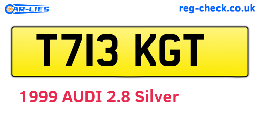 T713KGT are the vehicle registration plates.