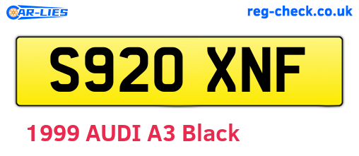 S920XNF are the vehicle registration plates.