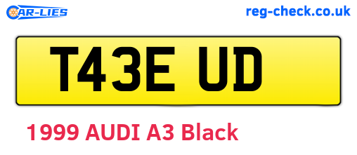 T43EUD are the vehicle registration plates.