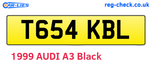T654KBL are the vehicle registration plates.