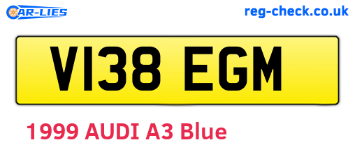 V138EGM are the vehicle registration plates.