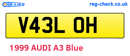 V43LOH are the vehicle registration plates.