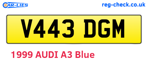 V443DGM are the vehicle registration plates.