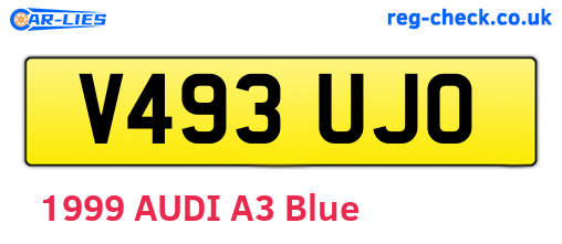 V493UJO are the vehicle registration plates.