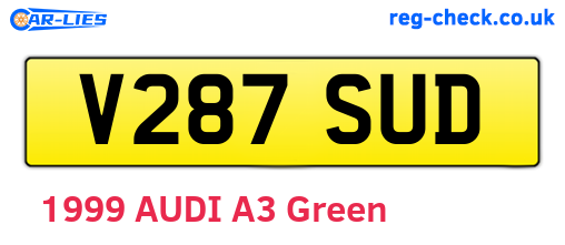 V287SUD are the vehicle registration plates.