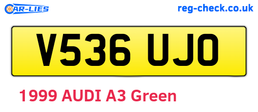 V536UJO are the vehicle registration plates.