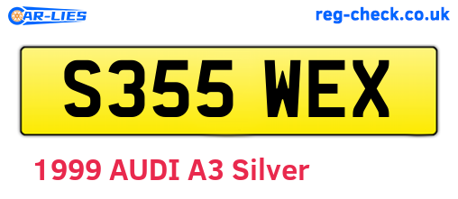 S355WEX are the vehicle registration plates.