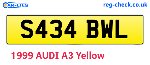 S434BWL are the vehicle registration plates.