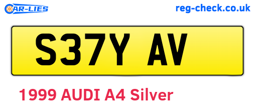 S37YAV are the vehicle registration plates.