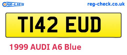 T142EUD are the vehicle registration plates.