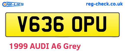 V636OPU are the vehicle registration plates.