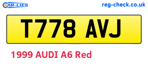 T778AVJ are the vehicle registration plates.