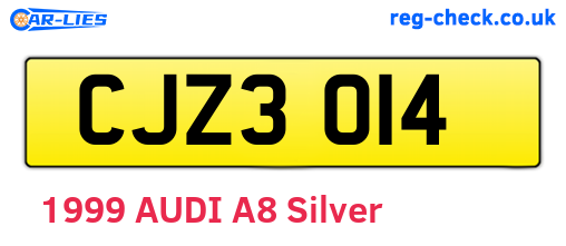 CJZ3014 are the vehicle registration plates.