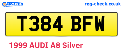 T384BFW are the vehicle registration plates.