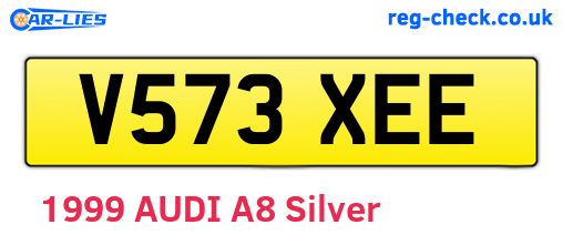 V573XEE are the vehicle registration plates.
