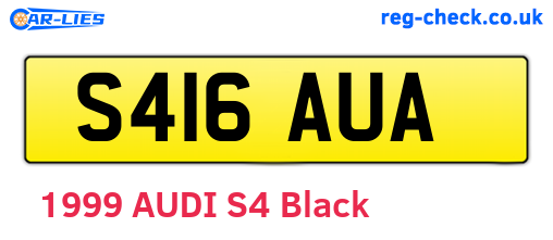 S416AUA are the vehicle registration plates.