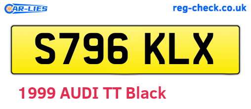 S796KLX are the vehicle registration plates.