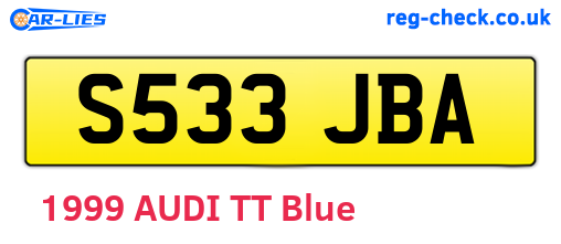 S533JBA are the vehicle registration plates.