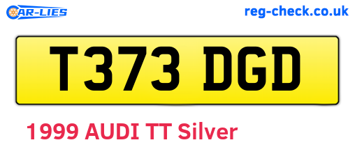 T373DGD are the vehicle registration plates.