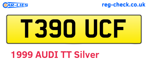 T390UCF are the vehicle registration plates.