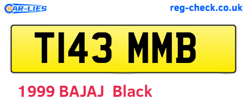 T143MMB are the vehicle registration plates.