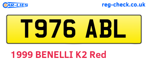 T976ABL are the vehicle registration plates.