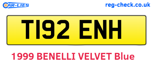 T192ENH are the vehicle registration plates.